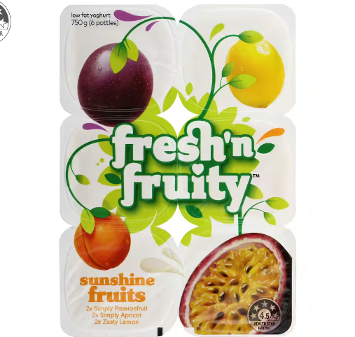 Fresh n Fruity Sunshine Fruits Yoghurt 6pk