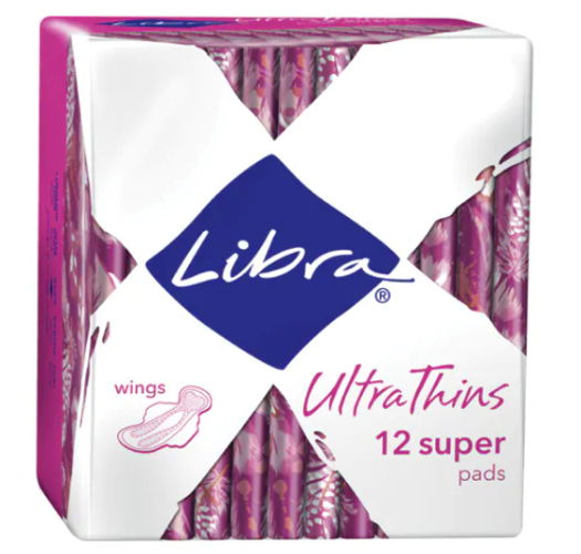Libra Ultra Thin Pads Super With Wings 12pk