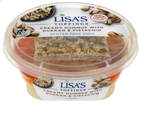 Lisa's Toppings Creamy Hummus with Pistachio Dukkah 200g