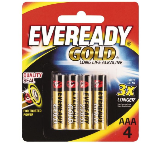 Eveready Gold AAA Batteries 4pk
