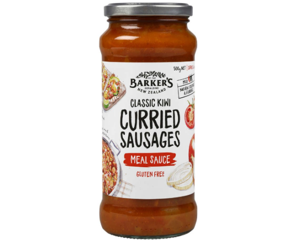 Barkers Classic Kiwi Curried Sausages Meal Sauce 500g