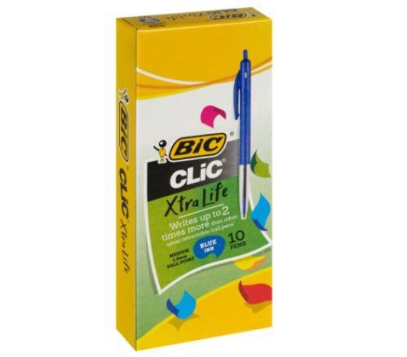 Bic Clic Blue Pens - 10 pack