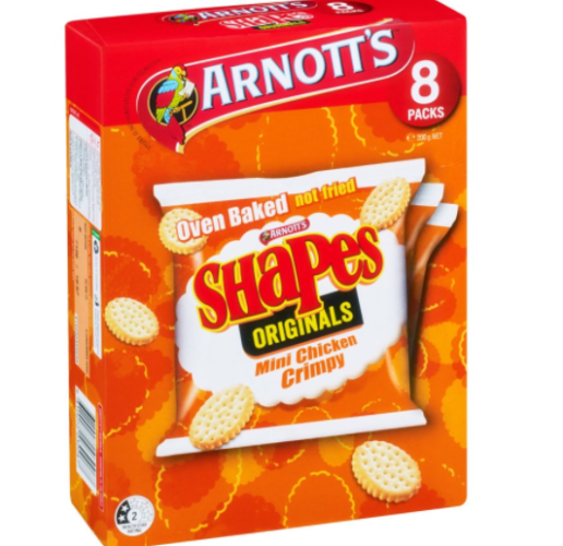 Arnotts Shapes Mini Chicken Crimpy Crackers 8pk 200g