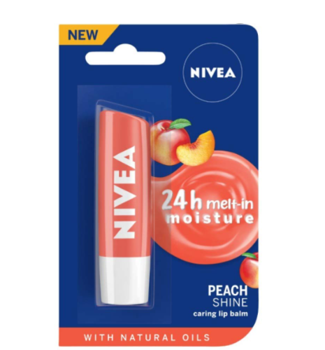 Nivea Lip Balm Peach Shine 4.8G