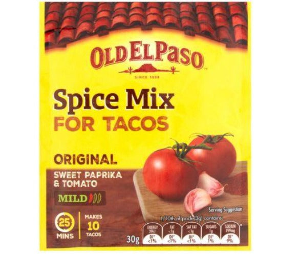 Old El Paso Spice Mix For Tacos Sachet 30g