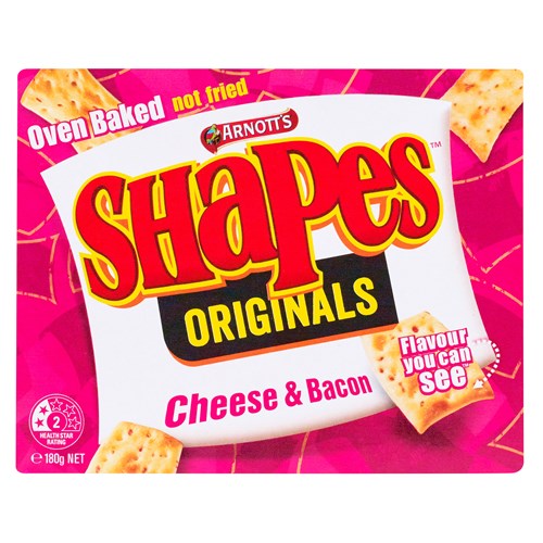 Arnotts Shapes Cheese & Bacon Biscuits 175g