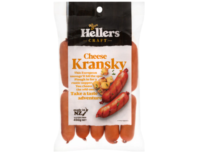 Hellers Cheese Kransky 450g