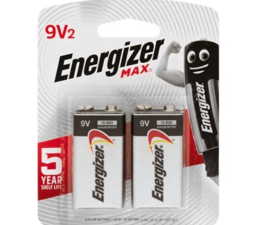 Energizer Max 9V Battery 2pk