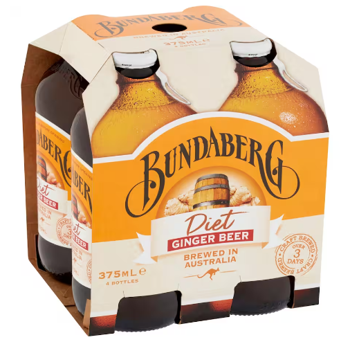 Bundaberg Diet Ginger Beer 4pk x 375ml
