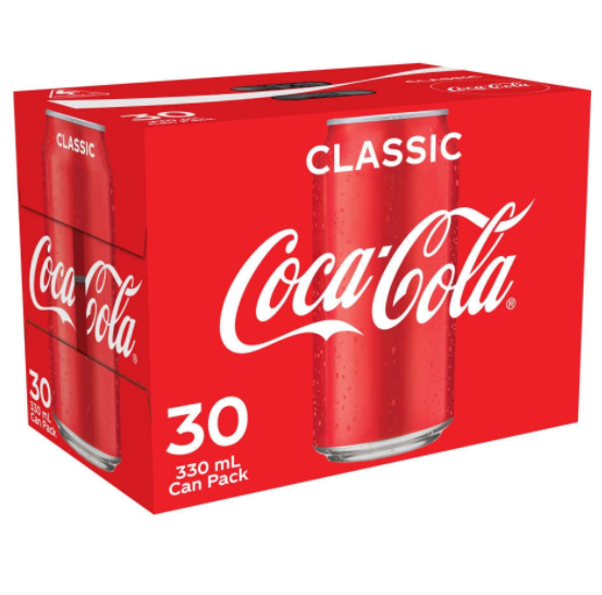 Coca Cola Soft Drink 330ml cans 30pk