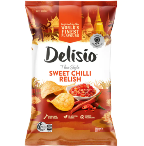 Delisio Sweet Chilli Relish Potato Chips 140g