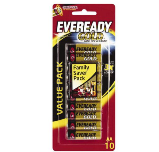 Eveready Gold AA Batteries 10pk