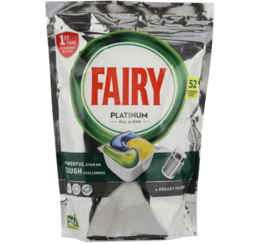 Fairy Platinum Plus All in One Lemon Dishwasher Tablets 52pk