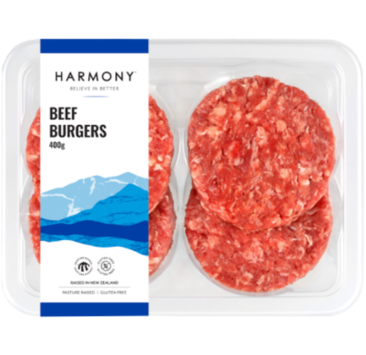 Harmony Beef Burgers 400g