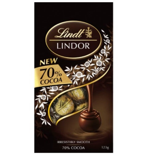 Lindt Lindor 70% Cocoa Chocolate Pouch 123g