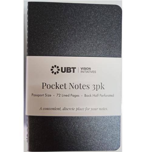 UBT Pocket Notes 3pk 140mm x 90mm x 4mm 72 Lined Page