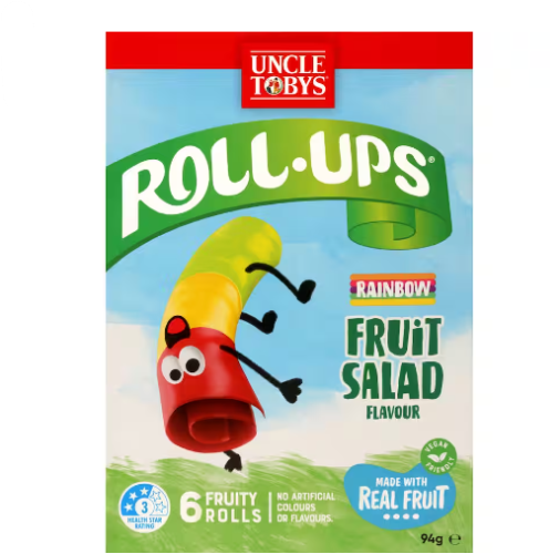 Uncle Tobys Fruit Salad Roll Ups 6pk