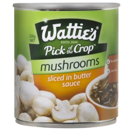 Watties Mushrooms in Butter Sauce 220g