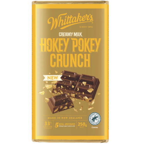 Whittakers Hokey Pokey Crunch Creamy Milk Chocolate Block 250g