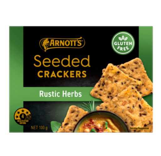 Arnotts Gold Label Rustic Herbs Seeded Crackers 100g