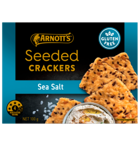 Arnotts Gold Label Sea Salt Seeded Crackers 100g