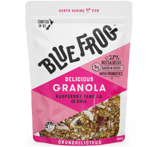 Blue Frog Raspberry & Vanilla Granola 350gm