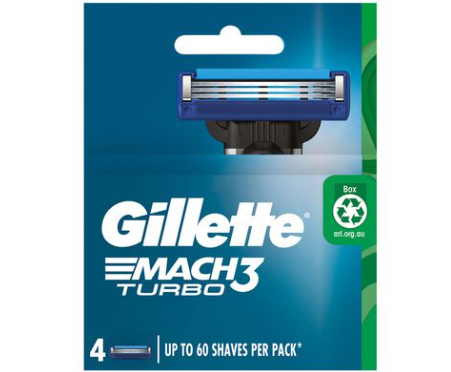 Gillette Mach 3 Turbo Blades Refill 4pk