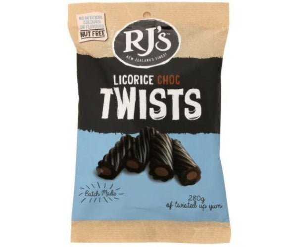 RJs Licorice Choc Twist 280gm