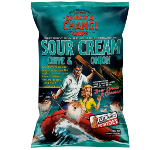 Snacka Changi Sour Cream Chives & Onion Potato Chips 150g