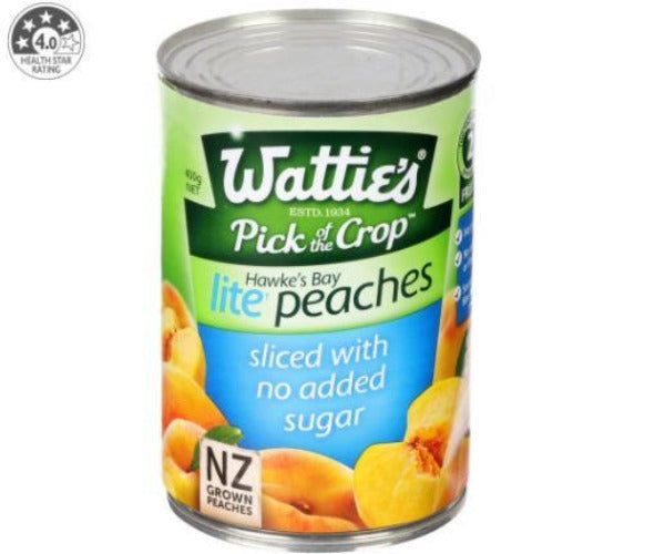 Watties Peaches Sliced No Added Sugar 400g