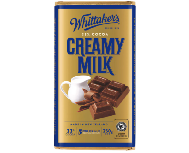 Whittakers 33% Cocoa Creamy Milk Chocolate Block 250g