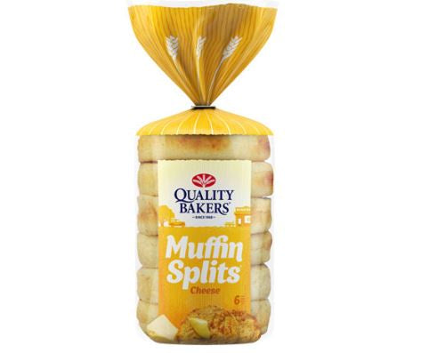 Quality Bakers English Muffin Splits Cheese 390g