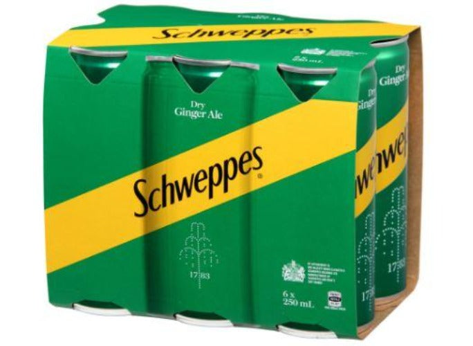 Schweppes Dry Ginger Ale 250ml x 6pk