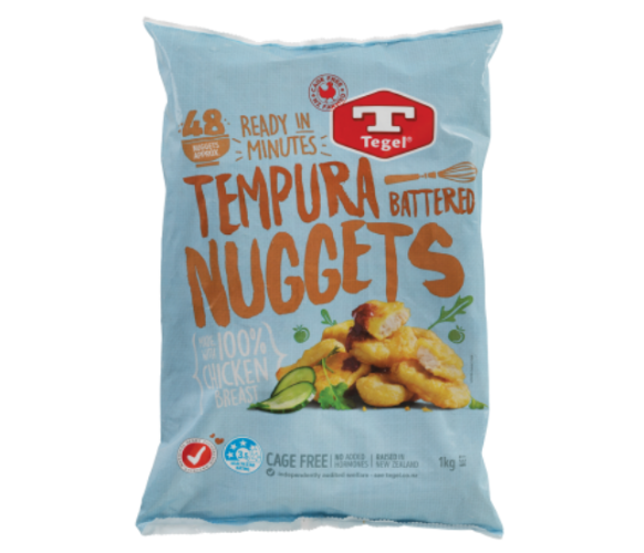 Tegel Frozen Tempura Battered Chicken Breast Nuggets 1kg