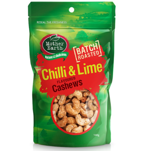 Mother Earth Nutty Sensations Chilli and Lime Cashews 140g