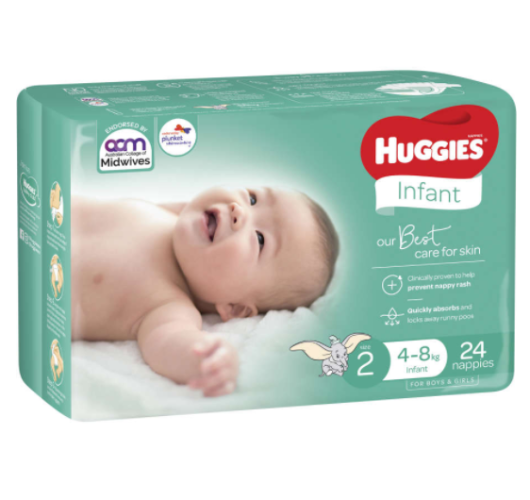 Huggies Infant Size 2 Nappies 24pk