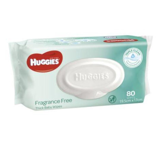 Huggies Fragrance Free Thick Baby Wipes 80pk