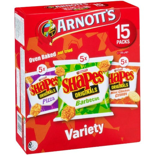 Arnotts Shapes Variety Crackers 15pk 375g