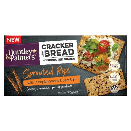 Huntley & Palmers Sprouted Rye Cracker Bread Crackers 180g