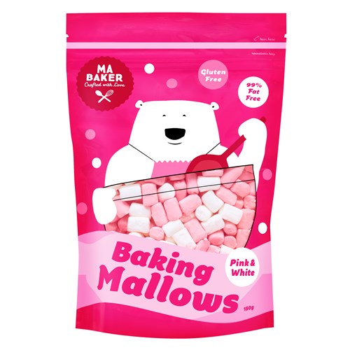 Ma Baker Pink & White Mini Mallows 150gm