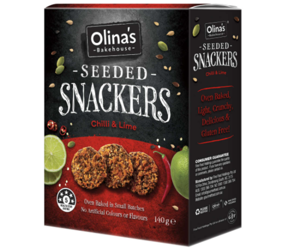 Olina's Bakehouse Chilli & Lime Seeded Snackers 140g