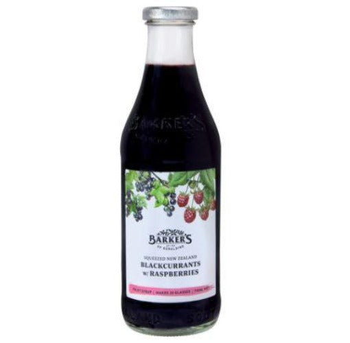 Barkers NZ Blackcurrant w/ Raspberry Fruit Syrup 710ml