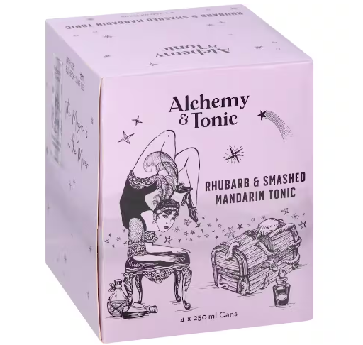 Alchemy & Tonic Rhubarb & Smashed Mandarin Tonic Water 4pk x 250ml