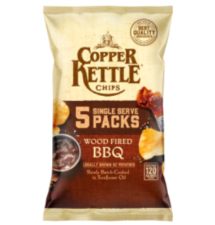 Copper Kettle Wood Fired BBQ Potato Chips 5pk 110g