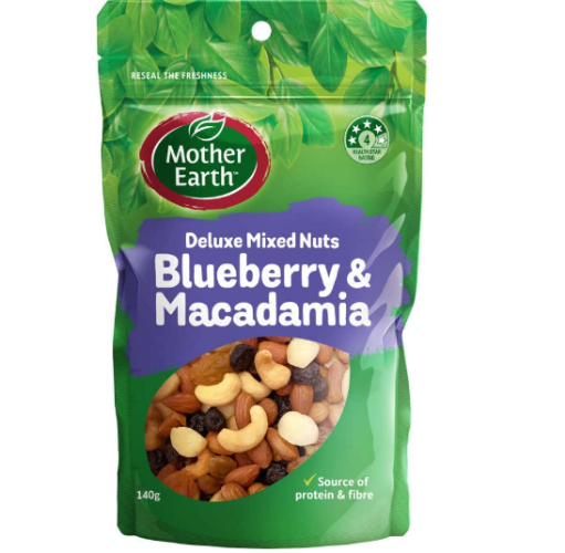 Mother Earth Blueberry & Macadamia Deluxe Mixed Nuts 140g