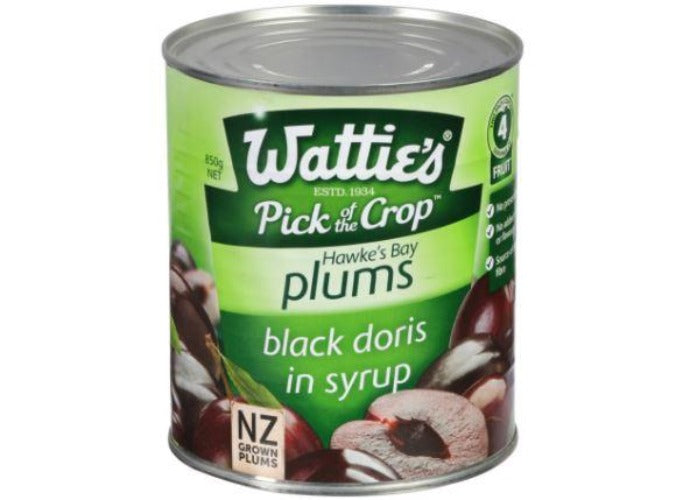 Watties Black Doris Plums In Syrup  850g