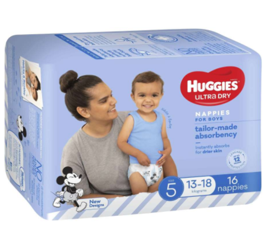 Huggies Ultra Dry Walker Boy Size 5 Nappies 16pk