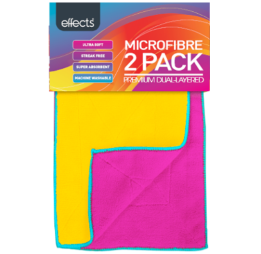 Effects Microfibre Double Layer Dishcloth 2pk