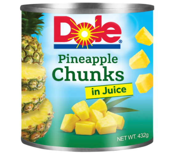 Dole Pineapple Chunks In Juice 432g