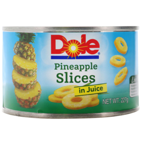 Dole Pineapple Slices In Juice 227g